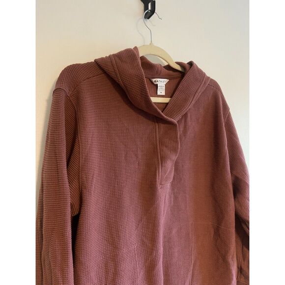 Athleta Coaster Luxe Waffle Hoodie Top in Tawny Rose SIZE MEDIUM - Picture 5 of 6